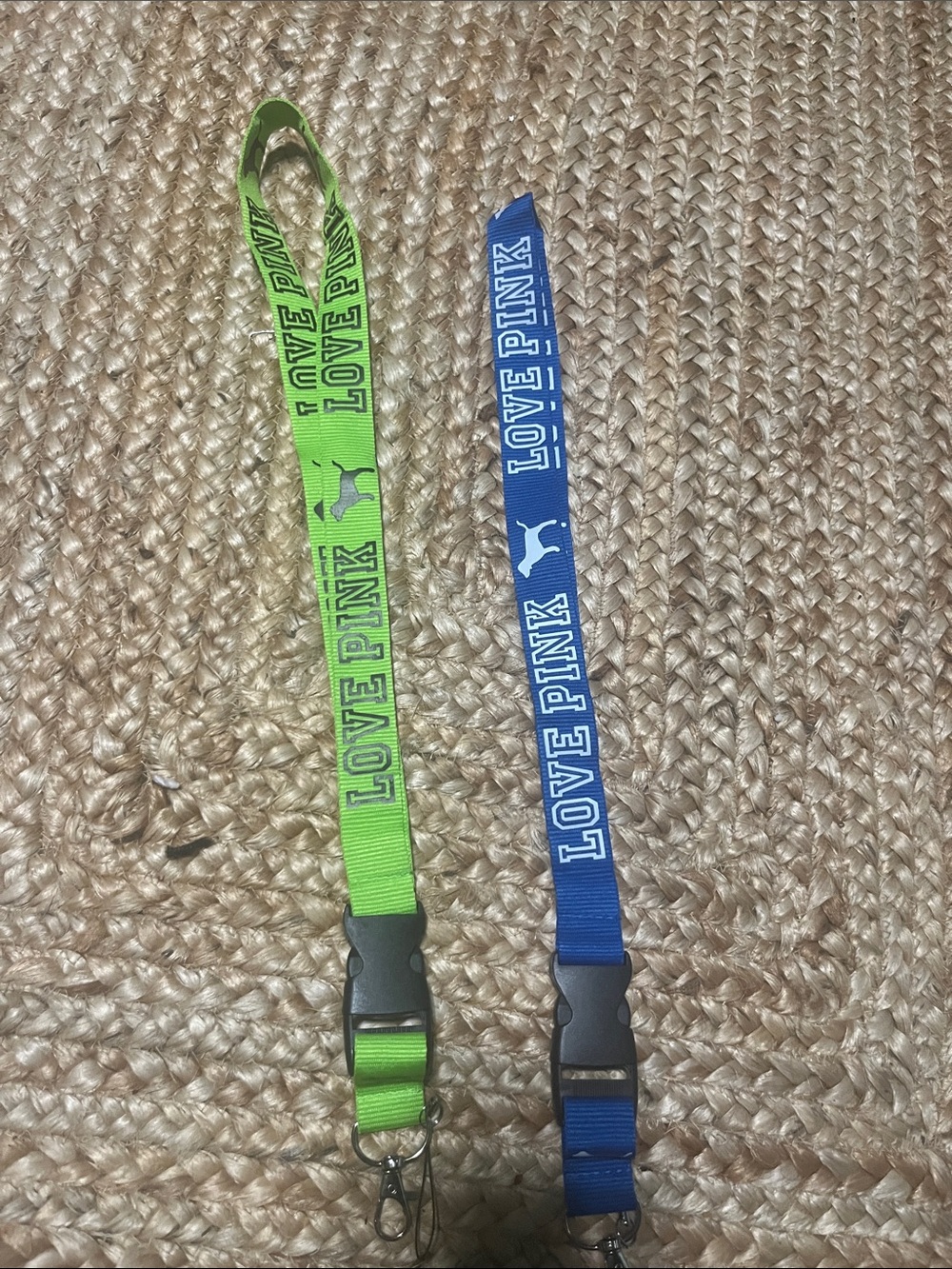PINK Victoria's Secret Kids Lanyards in Neon Green & Royal Blue